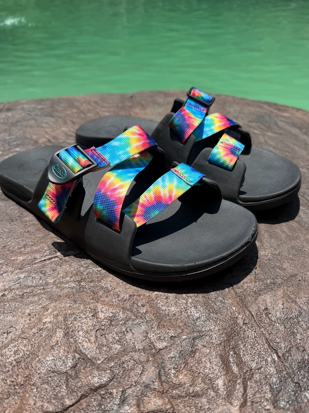 Chaco Chillos Rainbow Tie-Dye Slide Sandals Mens Size 11